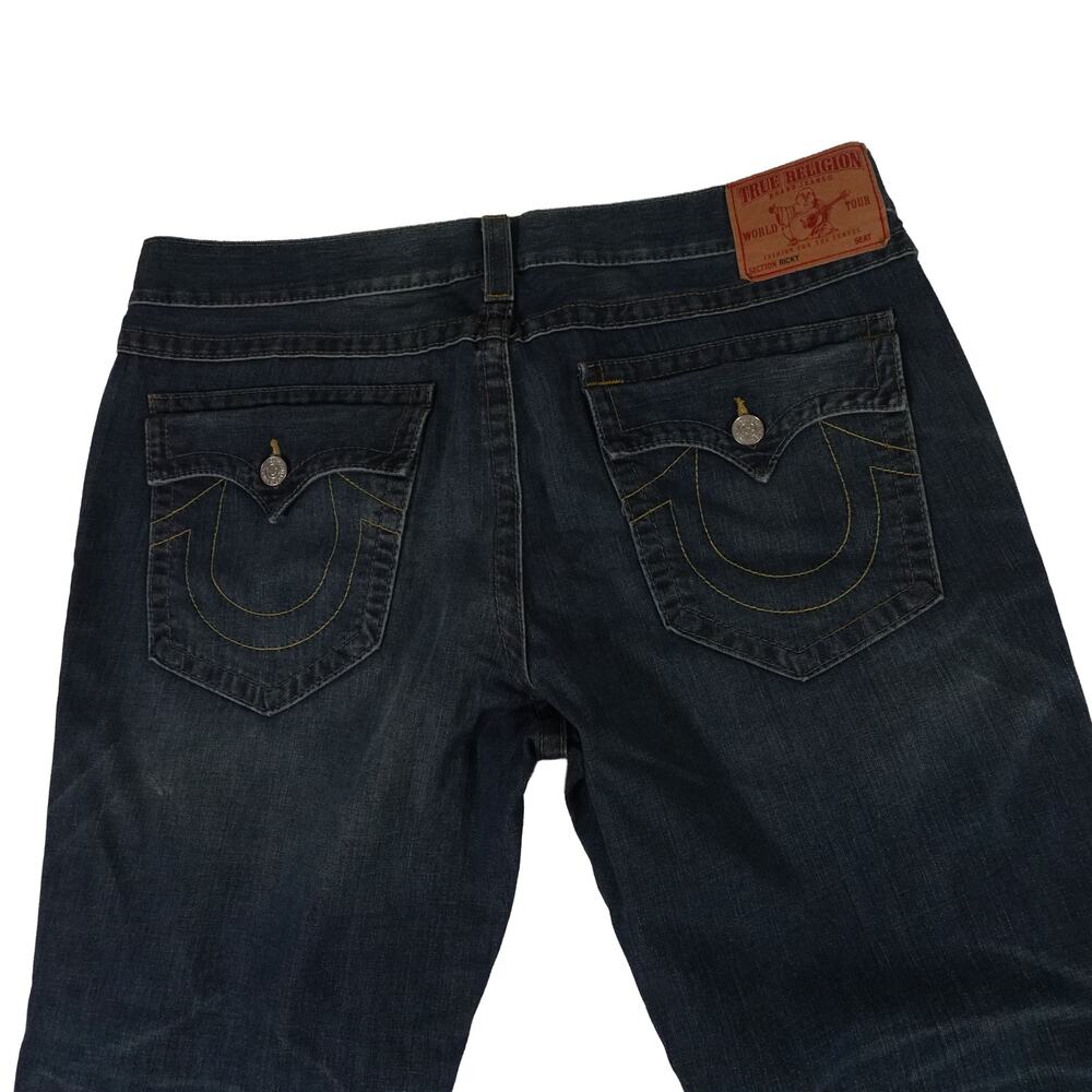 True Religion Ricky Blue Jeans Denim Straight Leg Made in USA Men's 42 x 34
